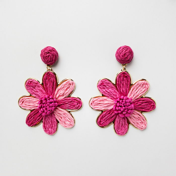 Cercei floare roz Shopika - Design elegant - imagine 1