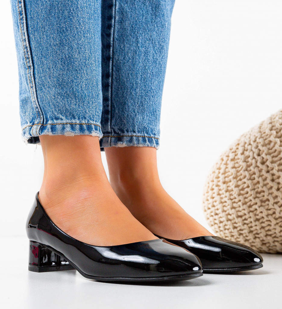 Pantofi Lucane Negri Eleganți - Stil și Confort - imagine 2