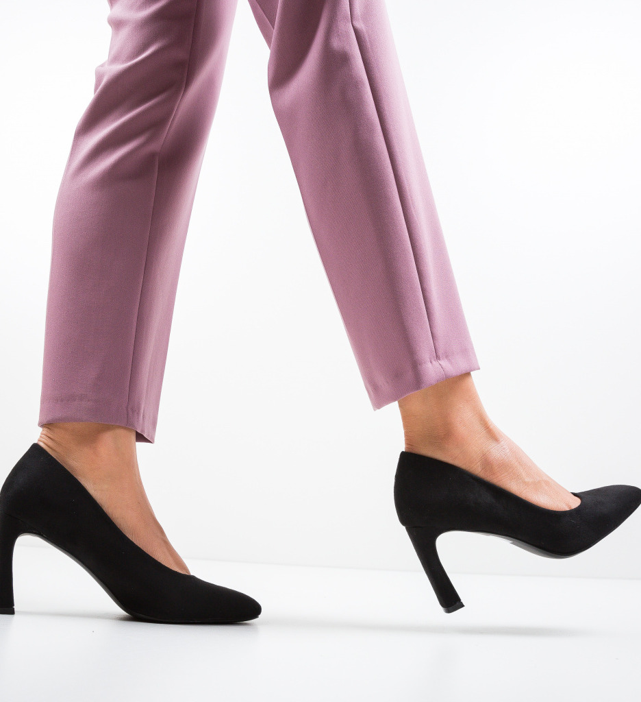 Pantofi Jolo Negri Eleganți cu Toc - imagine 3