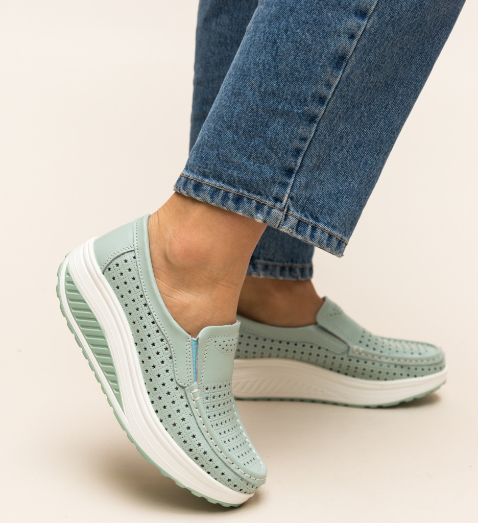 Pantofi Casual Bicaz Turcoaz - Confort & Stil - imagine 2