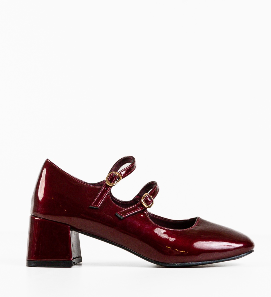 Pantofi Dama Vilizi Grena cu Toc Eleganți - imagine 6