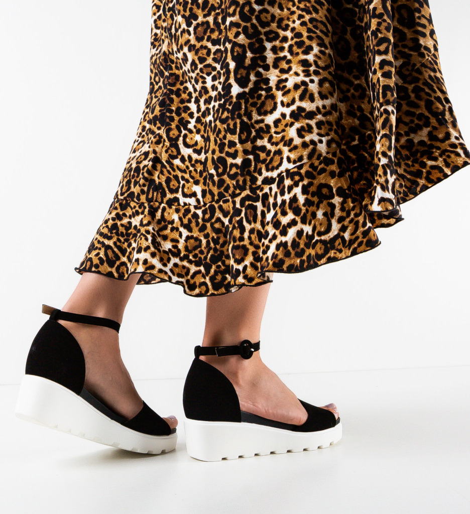 Sandale Platforme Leonida Negre | Stil Confortabil - imagine 3