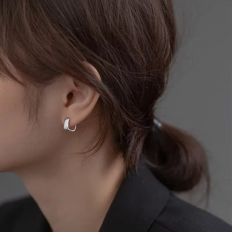 Cercei Argint 925 Delis Patrat | Eleganta Garantata - imagine 2