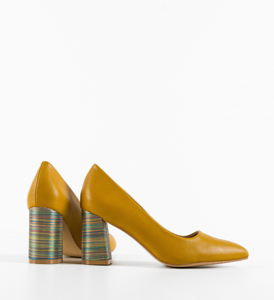 Pantofi Toc Tuka Galbeni - Eleganță și Stil - imagine 5
