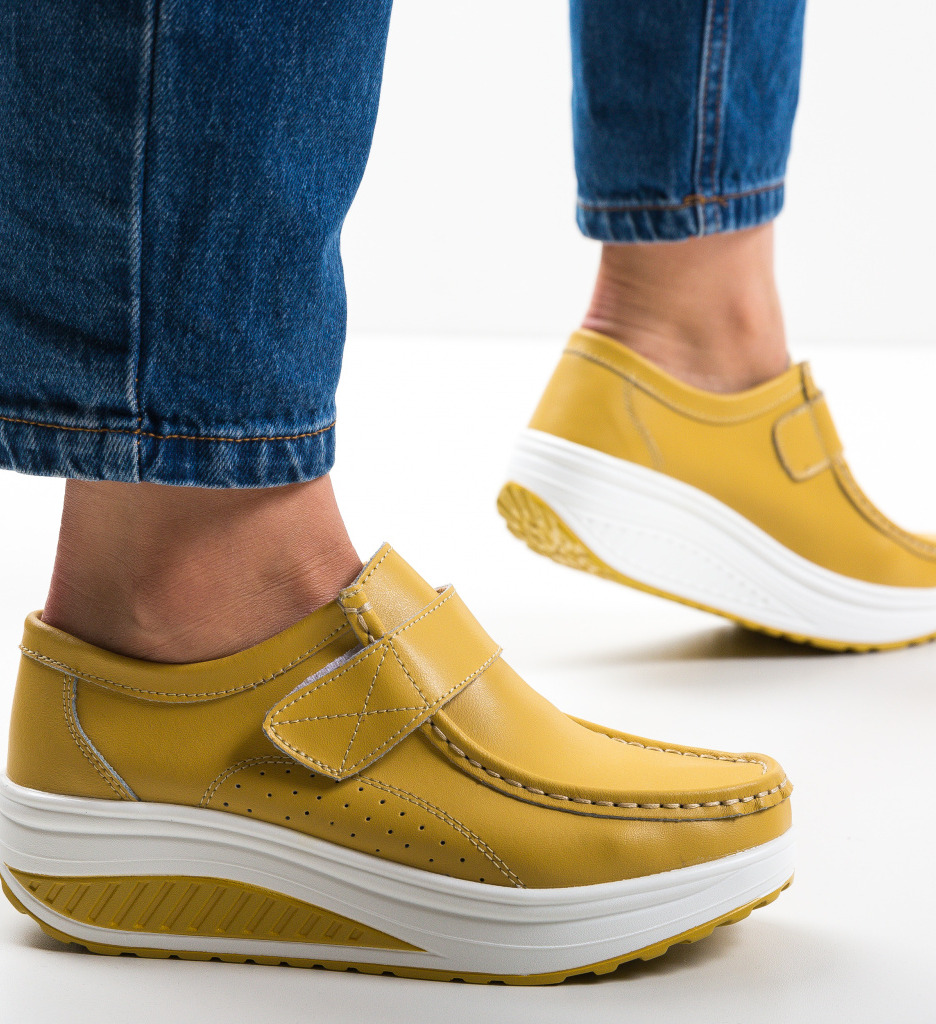 Pantofi Casual Marko Galbeni - Stil și Confort - imagine 3