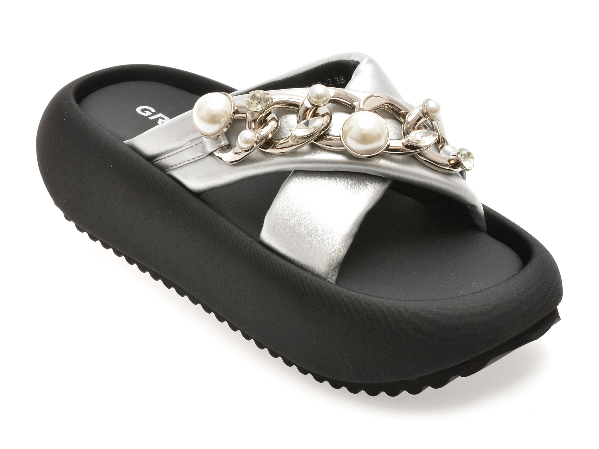 Papuci Gryxx Argintii | Eleganță Piele Ecologică