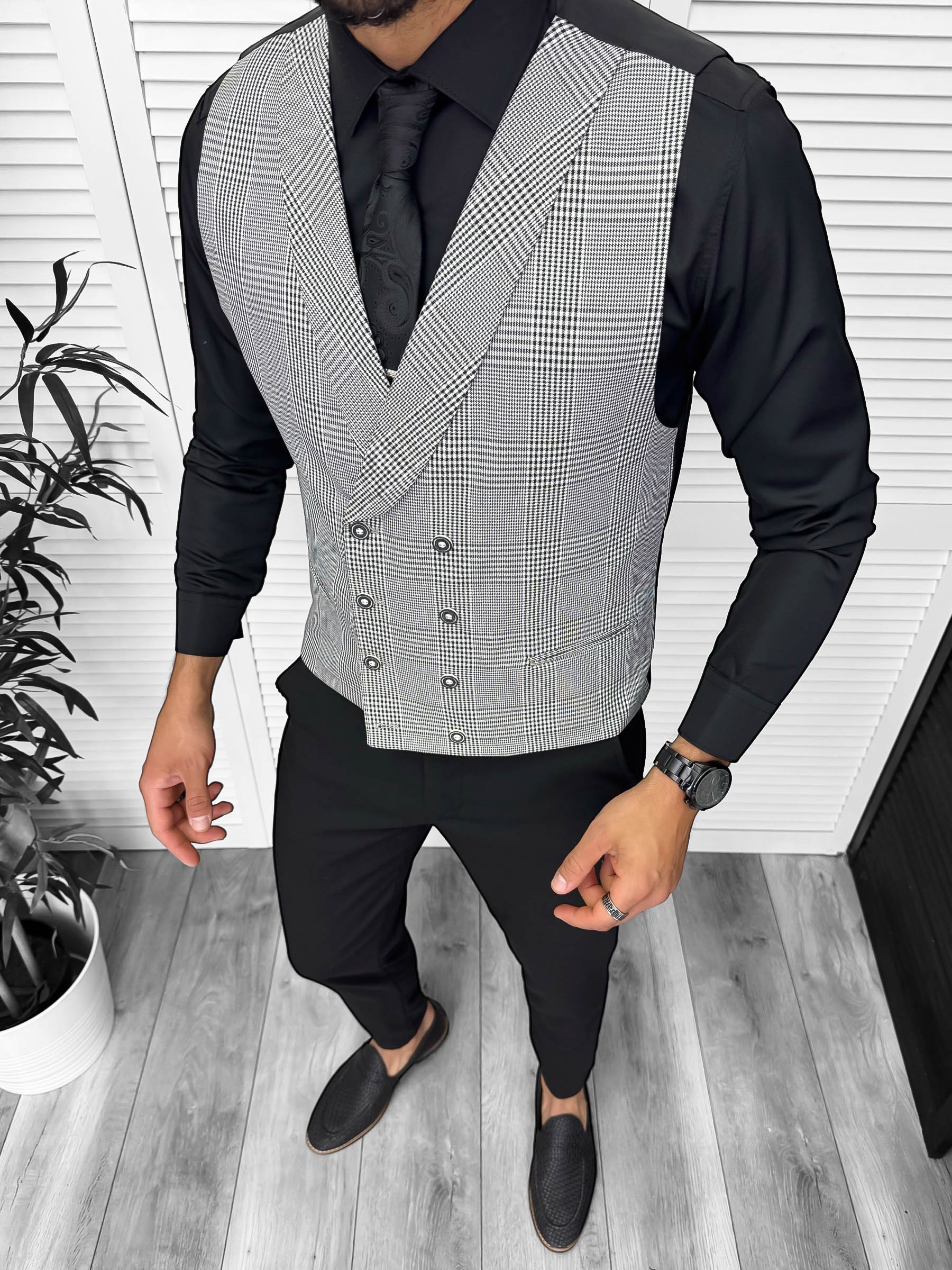 Vesta Barbati Eleganta Slim Fit Bumbac