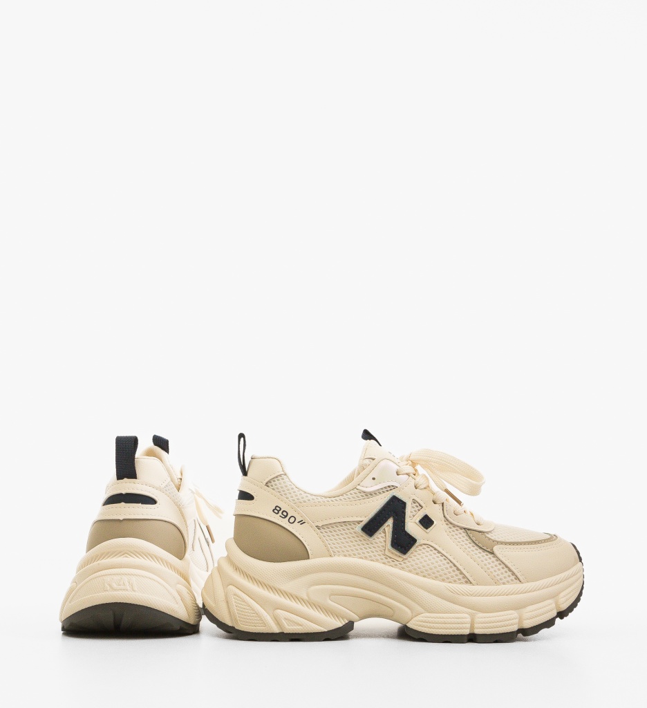 Sneakers Dama Serigiu Bej 2 - Confort și Eleganță - imagine 4