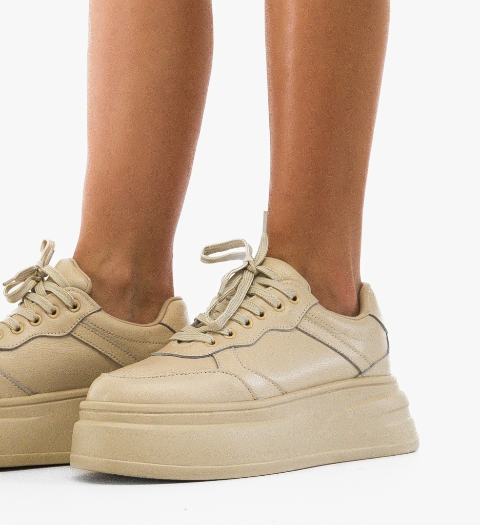 Sneakers Dama Momda Bej - Confort Sport