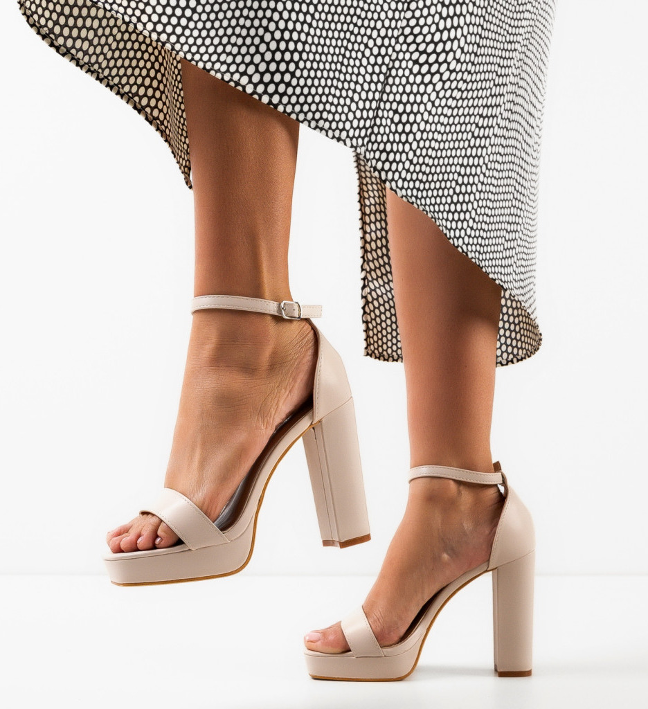Sandale cu Toc Jonas Bej Elegante