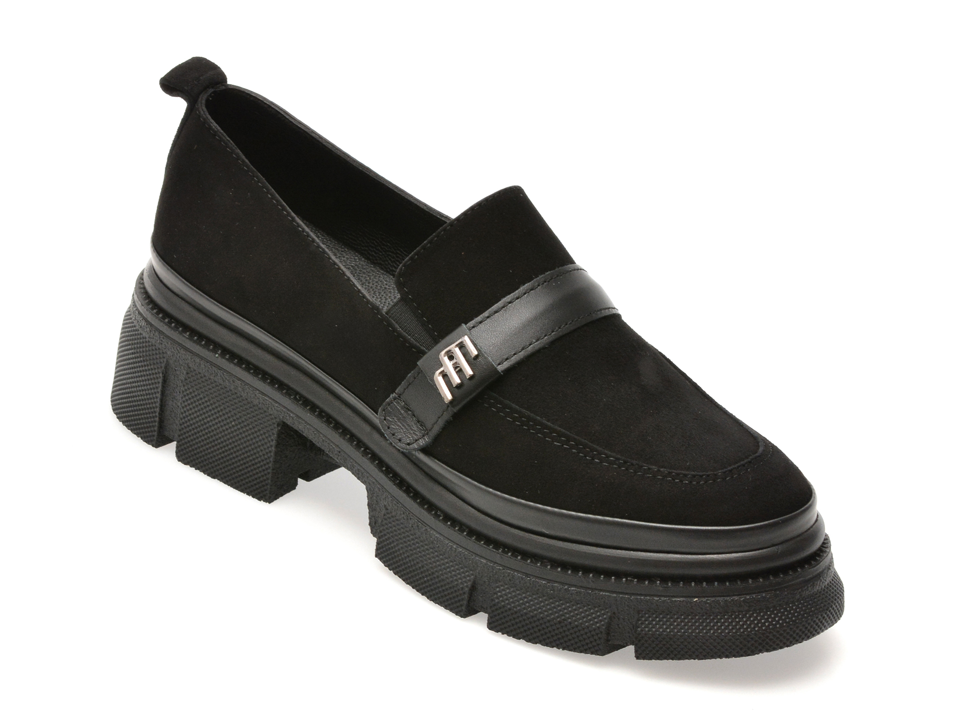 Mocasini GRYXX negri din piele intoarsă