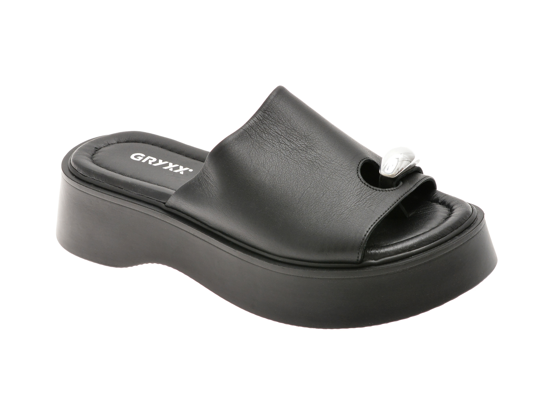 Papuci GRYXX Negri din Piele Naturală - Confort