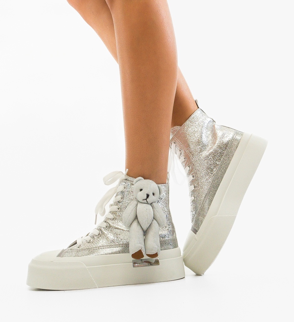 Sneakers Dama Serena Argintii - Stil și Confort - imagine 2