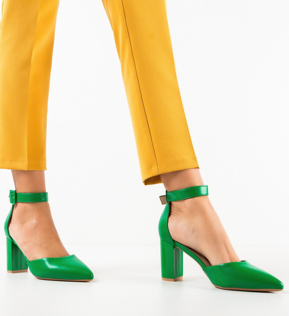 Pantofi Kole Verzi cu Toc - Eleganță și Stil - imagine 3