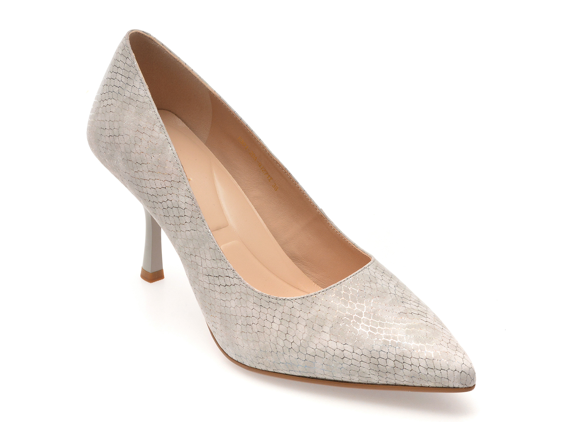 Pantofi Eleganți EPICA Gri din Piele Naturală