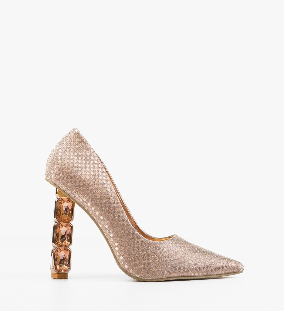 Pantofi Dama Eleganți cu Toc Auriu - Kagiso 2 - imagine 6
