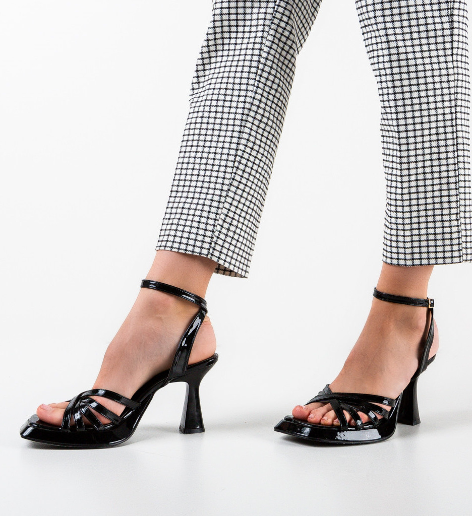 Sandale Tuyub Negre | Eleganță și Stil - imagine 2