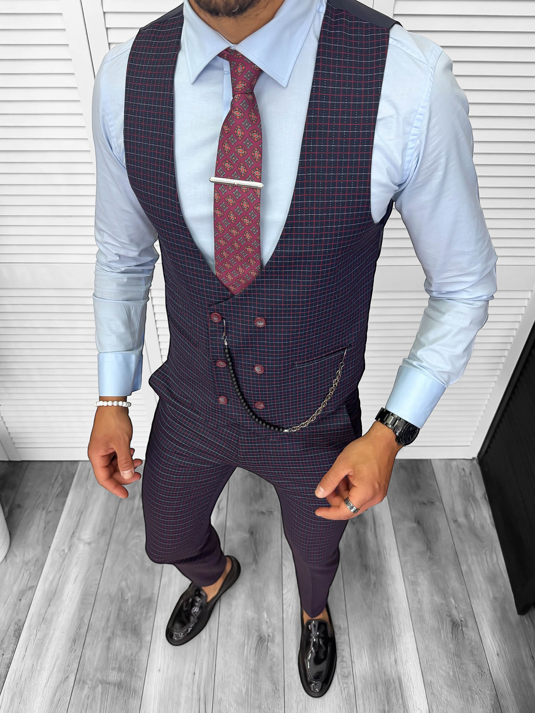 Compleu Barbati Vesta+Pantaloni Elegant Slim Fit