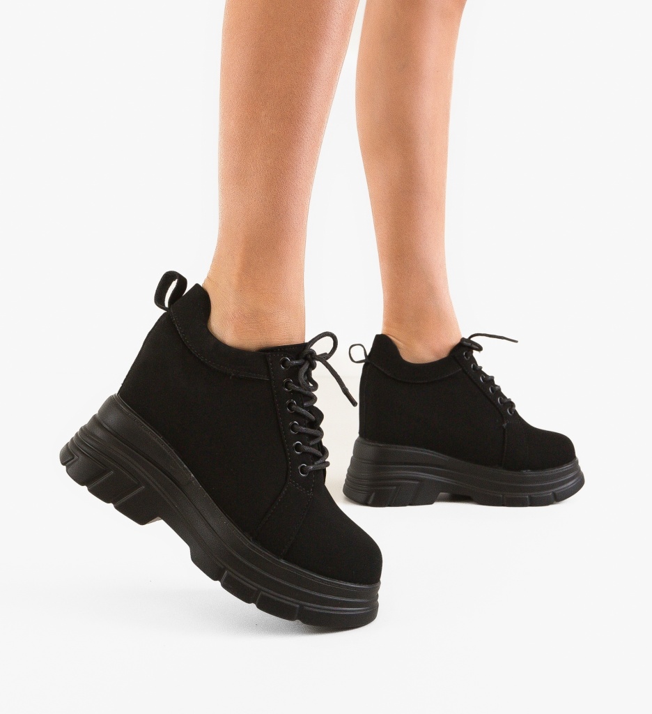 Pantofi Casual Uhha Negri - Confort & Stil - imagine 2
