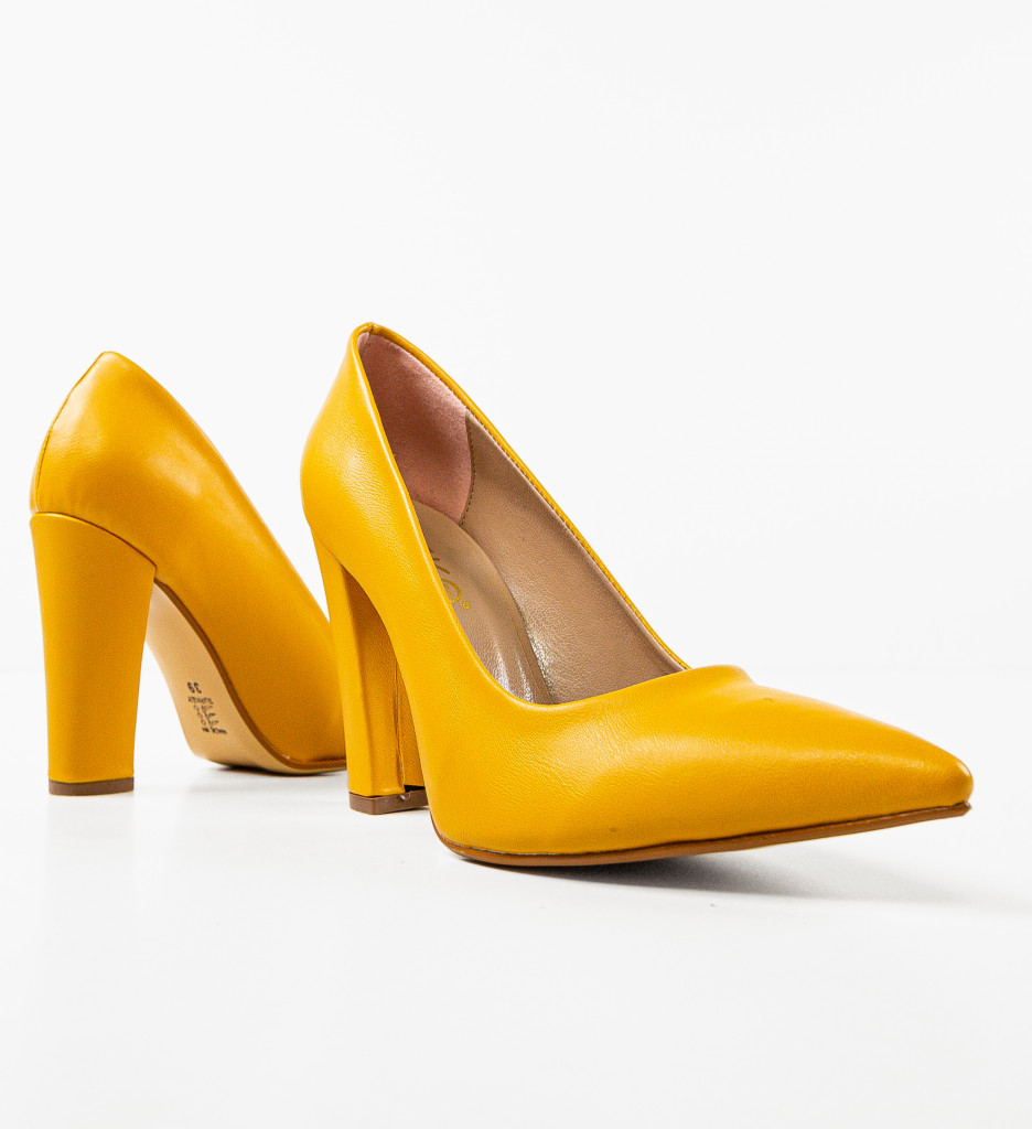 Pantofi Clash Galbeni cu Toc - Eleganță și Stil - imagine 8