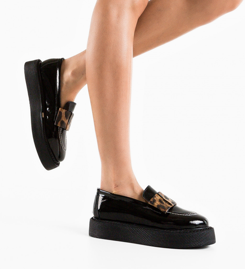 Pantofi Casual Vultis Negri - Confort Stil - imagine 2