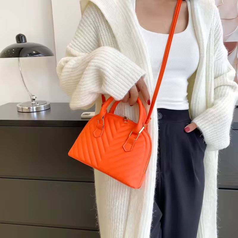 Geanta Dama Delis Ilanora Portocaliu, Piele Eco - imagine 2