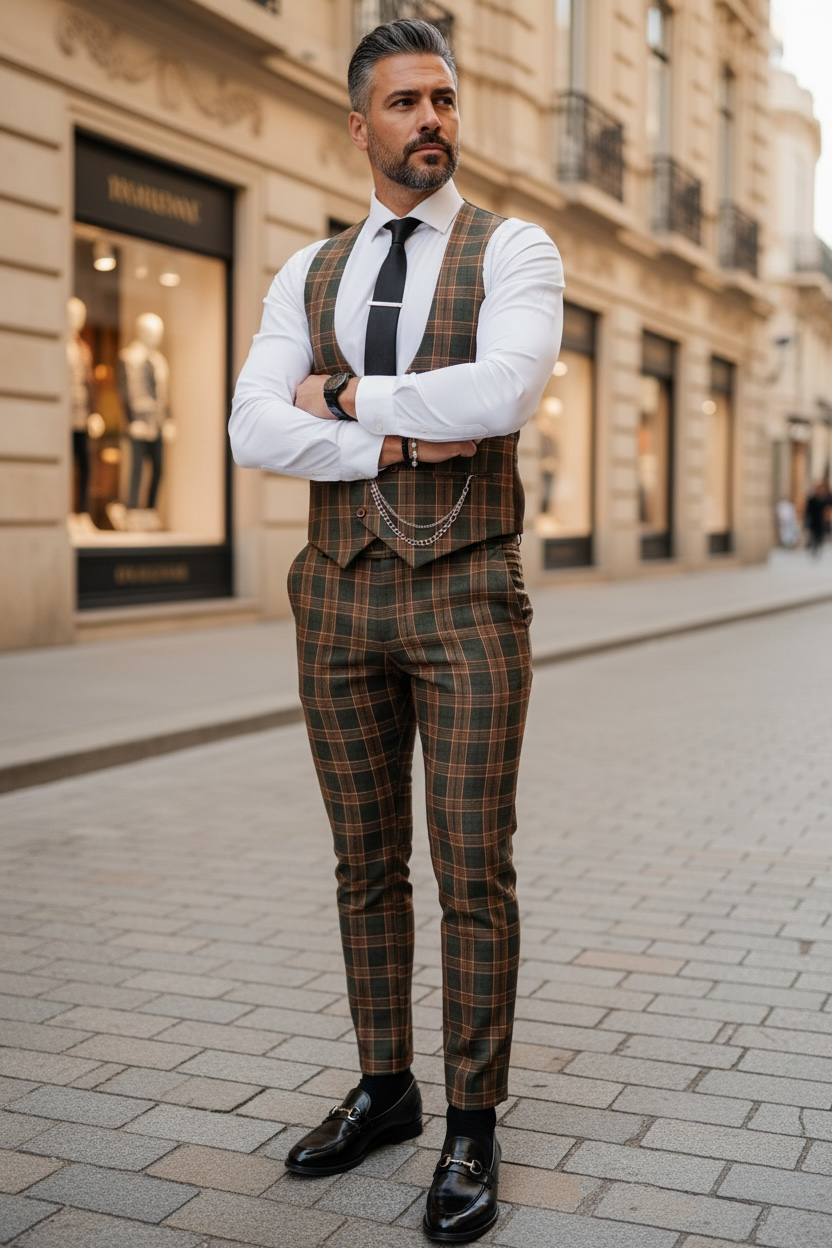 Compleu Vesta si Pantaloni Barbati Elegant - imagine 3