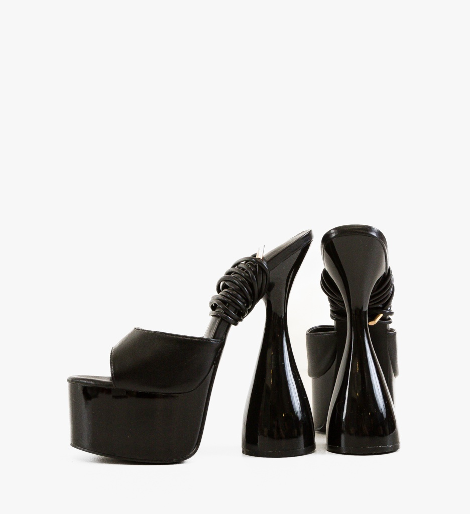 Sandale Sarlaar Negre cu Toc Elegant - imagine 6