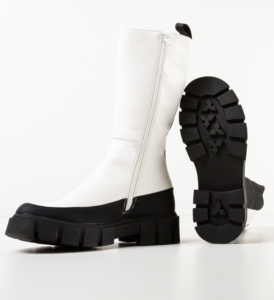 Cizme Dama Caoimhe Albe | Eleganță și Stil - imagine 4