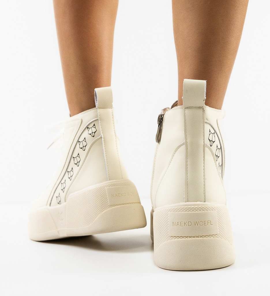 Sneakers Dama Piret Bej | Confort și Stil - imagine 2