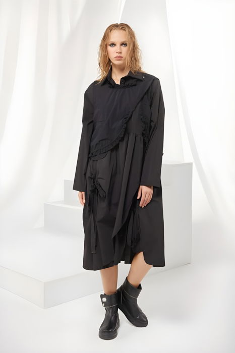 Set Rochie Neagră H-4 | Stil Elegant Oversize