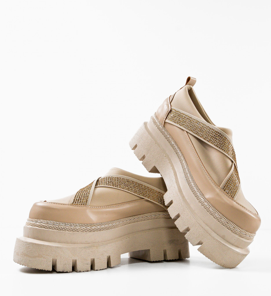 Pantofi Casual Bej Silkine | Confort Zilnic - imagine 5