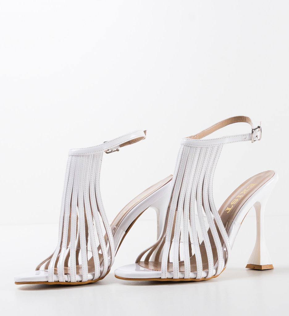 Sandale Hawai Albe 2 cu Toc Elegante - imagine 5