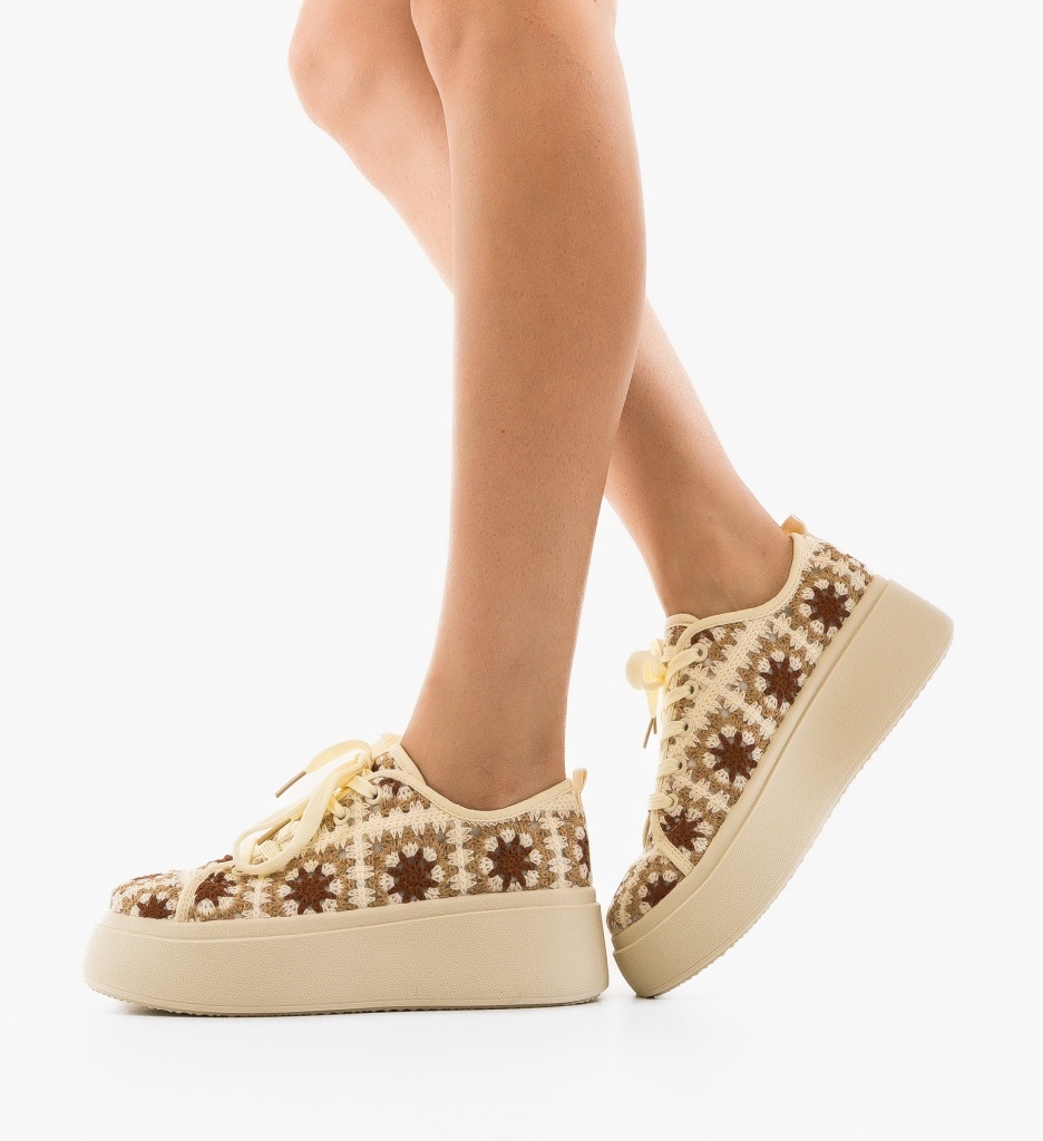 Sneakers Dama Maxima Bej | Confort și Stil