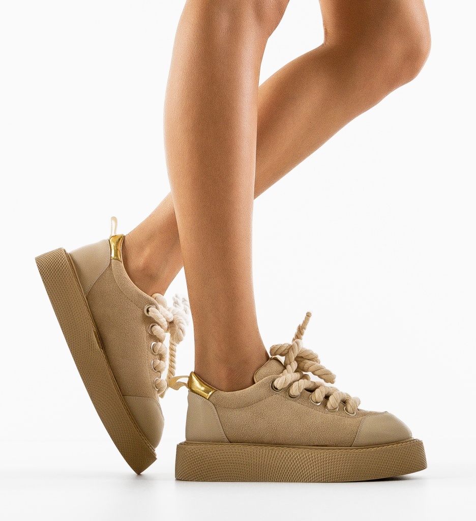 Pantofi Casual Lamesytt Bej | Confort & Stil - imagine 2