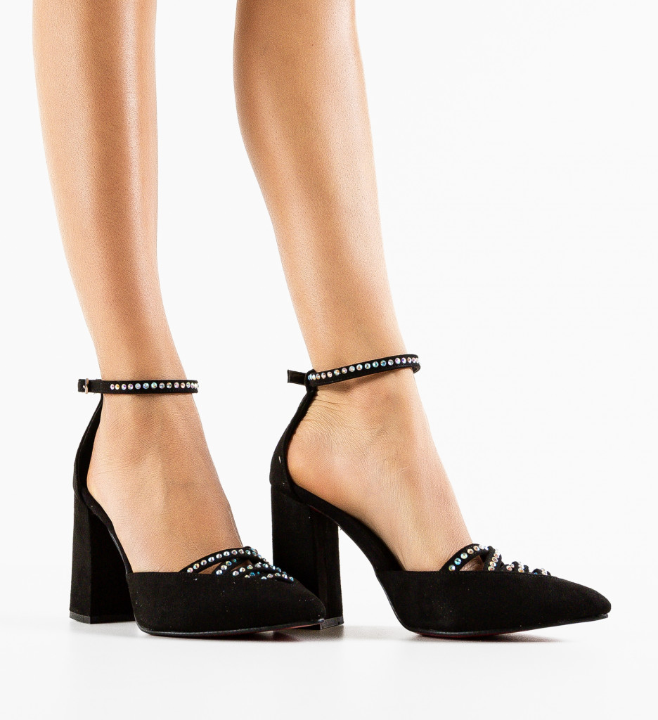 Pantofi cu Toc Alcho Negri - Eleganță Modernă - imagine 2