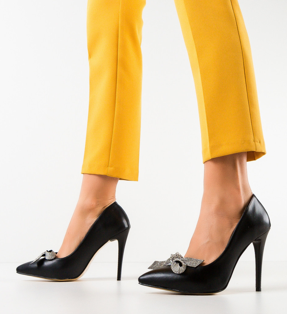 Pantofi cu Toc Fanse Negri | Eleganță Asigurată - imagine 2