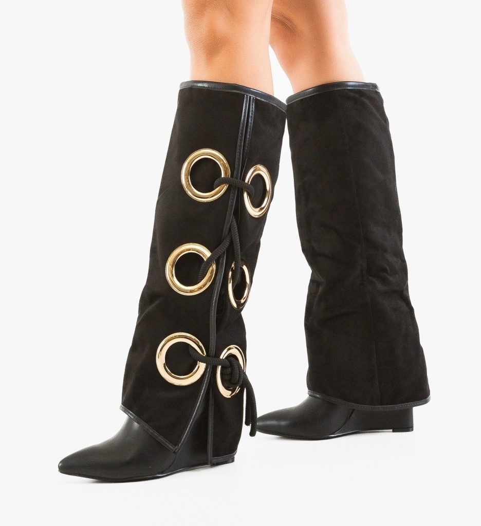 Cizme Dama Bandy Negre Elegante Depurtat - imagine 2