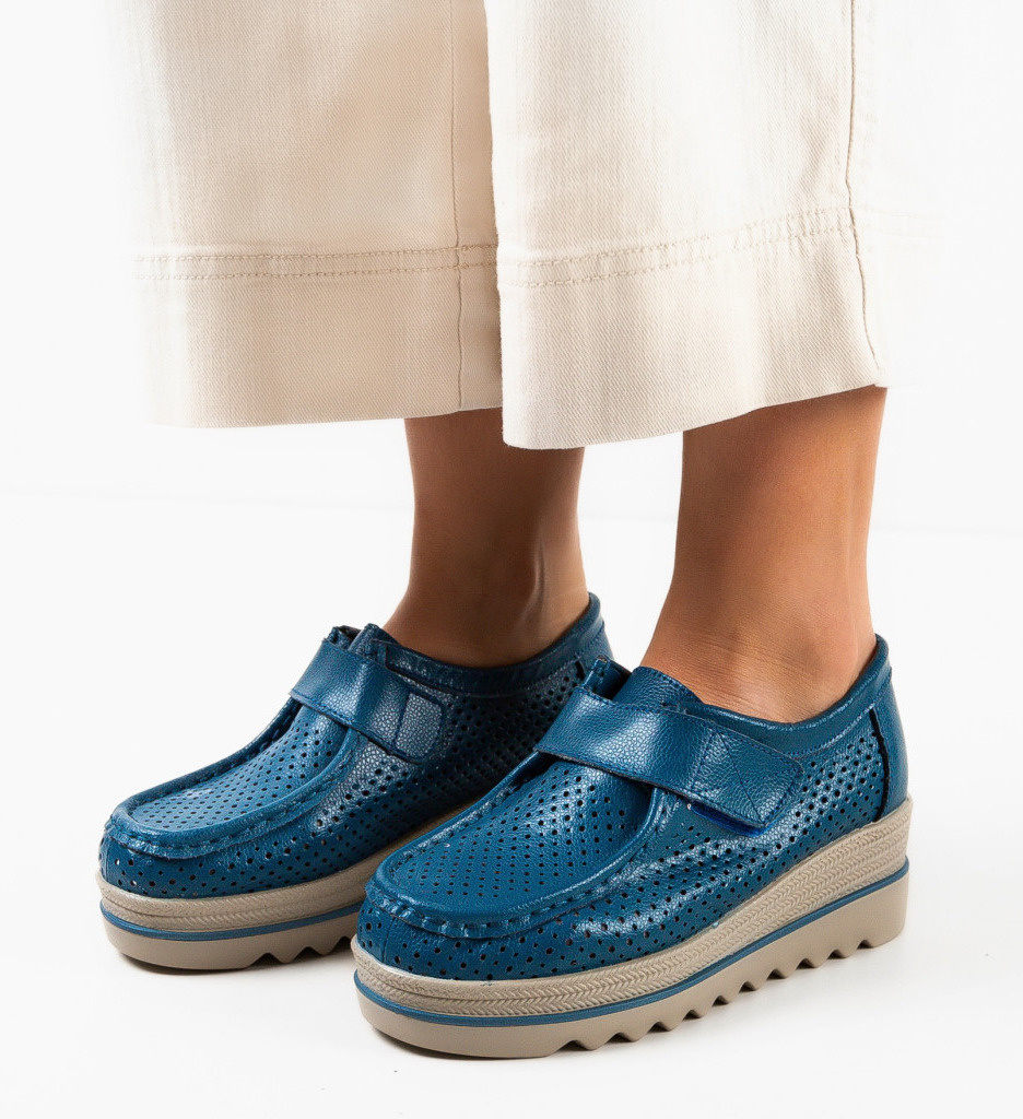 Pantofi Casual Torinas Albaștri Confortabil - imagine 2