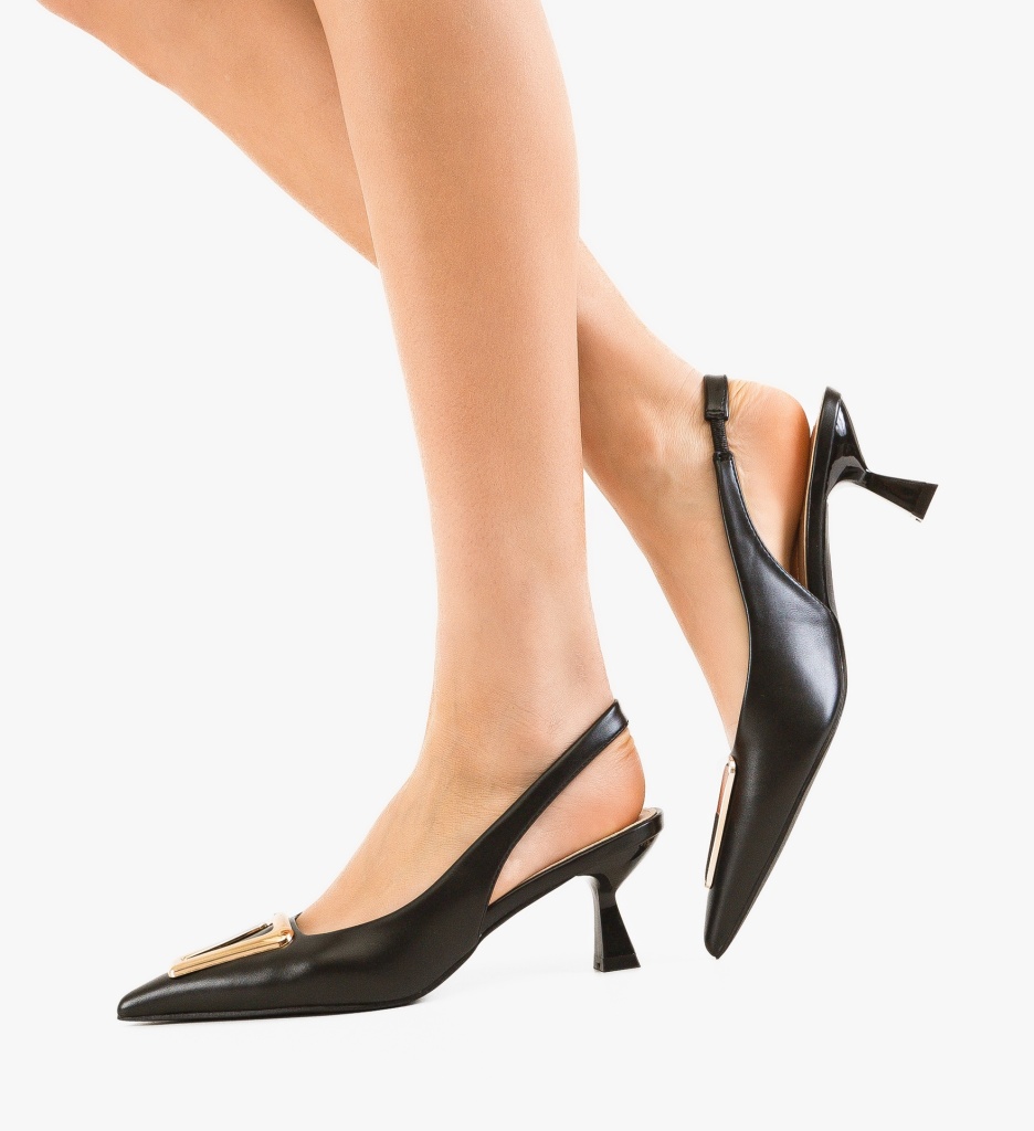 Pantofi Toc Eleganți Harri Negri - Stil Refined - imagine 5