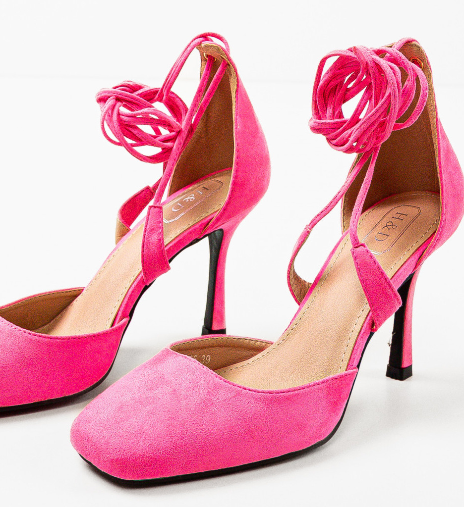 Pantofi cu Toc Lylyac Roz - Eleganți - imagine 5