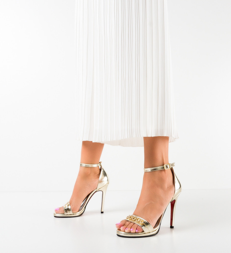 Sandale cu Toc Donarda Aurii - Eleganță și Stil - imagine 2