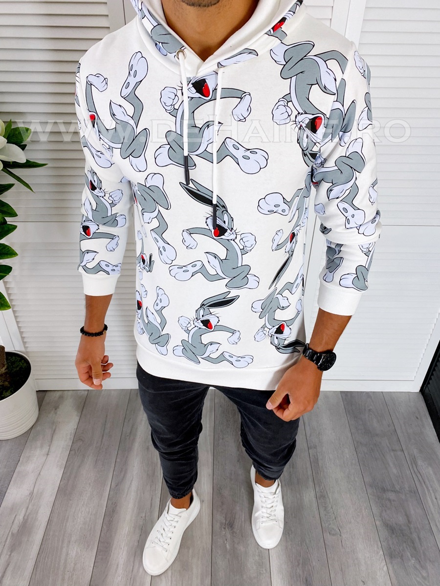 Hanorac Barbati Slim Fit Alb K247