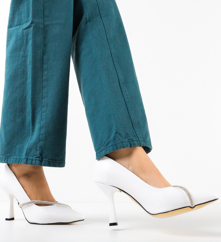 Pantofi cu Toc Kimol Albi - Eleganță Asigurată - imagine 3