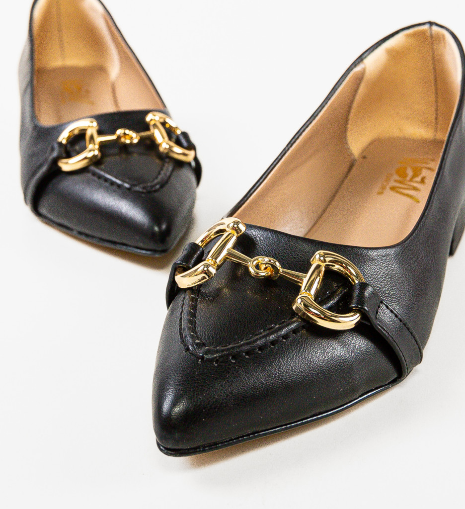 Pantofi Lipse Negri Eleganți cu Toc - imagine 9
