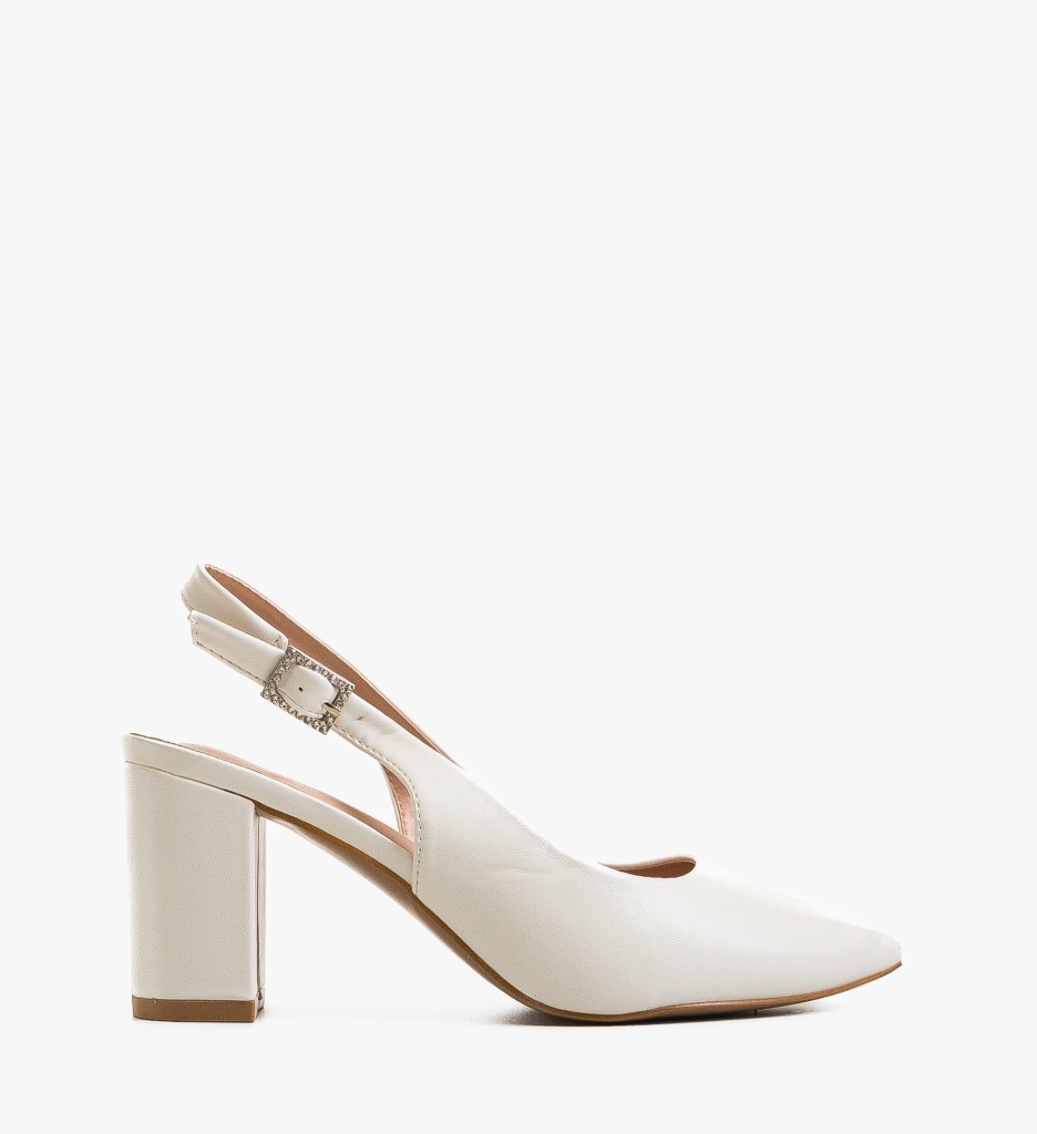 Pantofi Dama Leona Albi | Eleganță și Rafinament - imagine 4