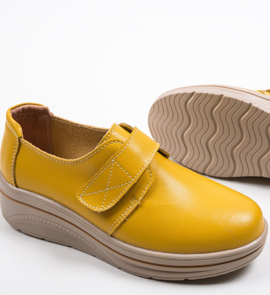 Pantofi Onionte Galbeni | Stil Casual Confortabil - imagine 7