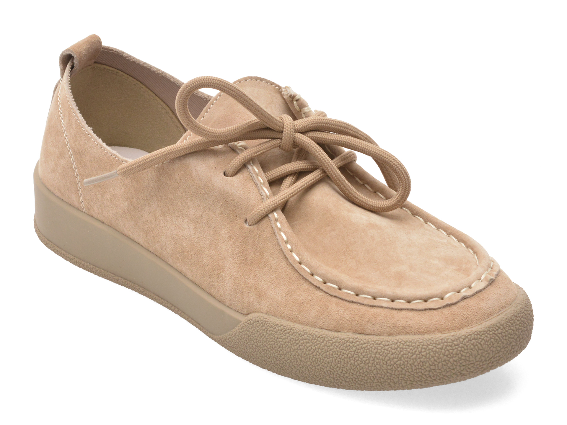 Mocasini PASS COLLECTION bej din nabuc, confortabil