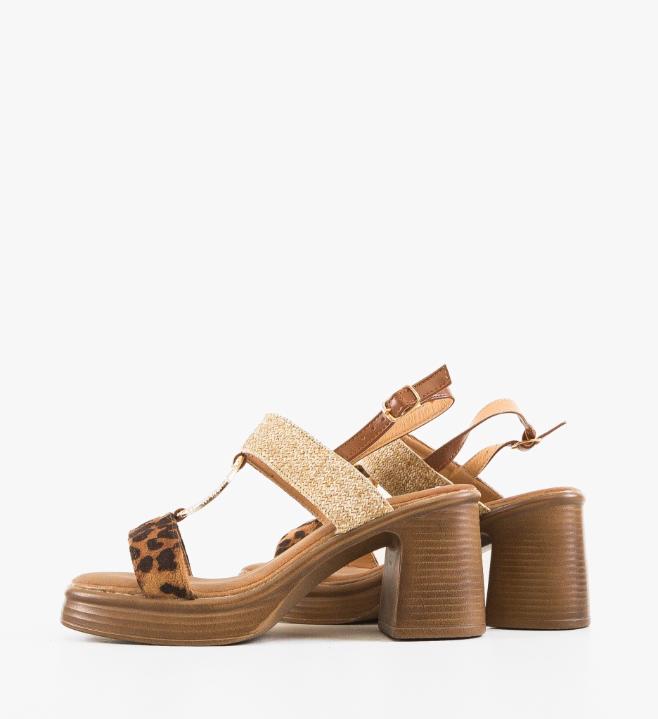 Sandale Ellen Animal Print cu Toc Elegan - imagine 4