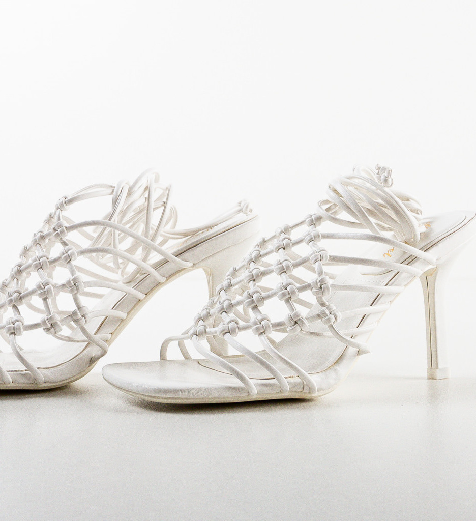 Sandale Toc Griffin Albe | Eleganță și Confort - imagine 6